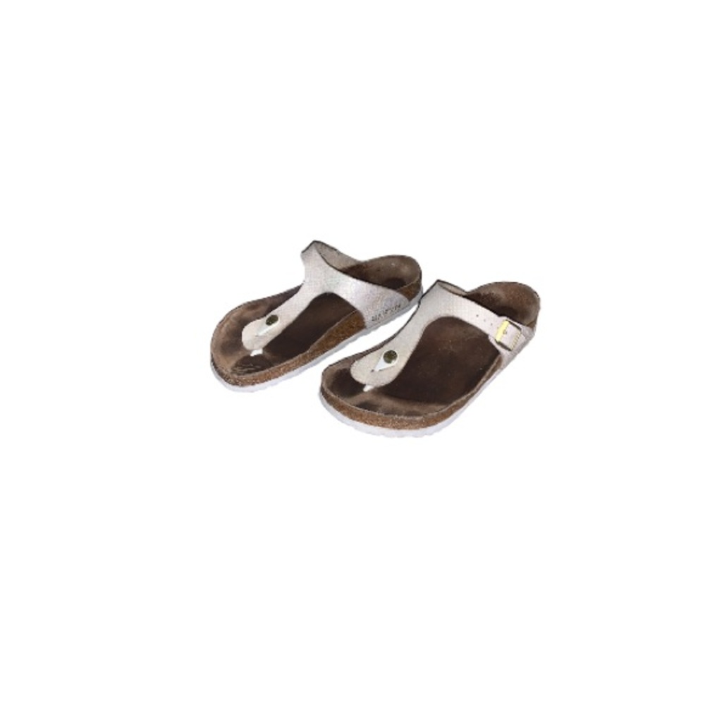 Birkenstock “Gizeh” Cream Snake Print Leather Sandals - Women’s Size 38